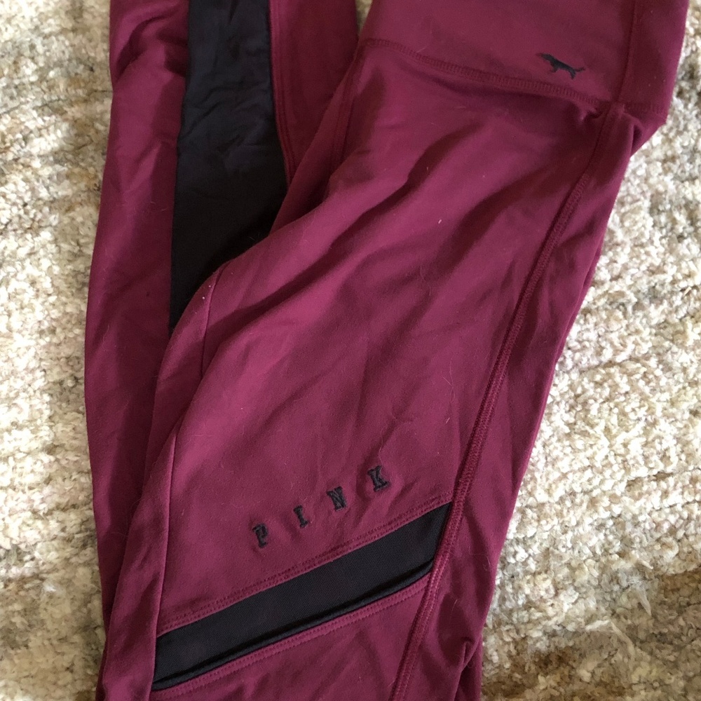 Small Burgundy Pink Mesh Leggings